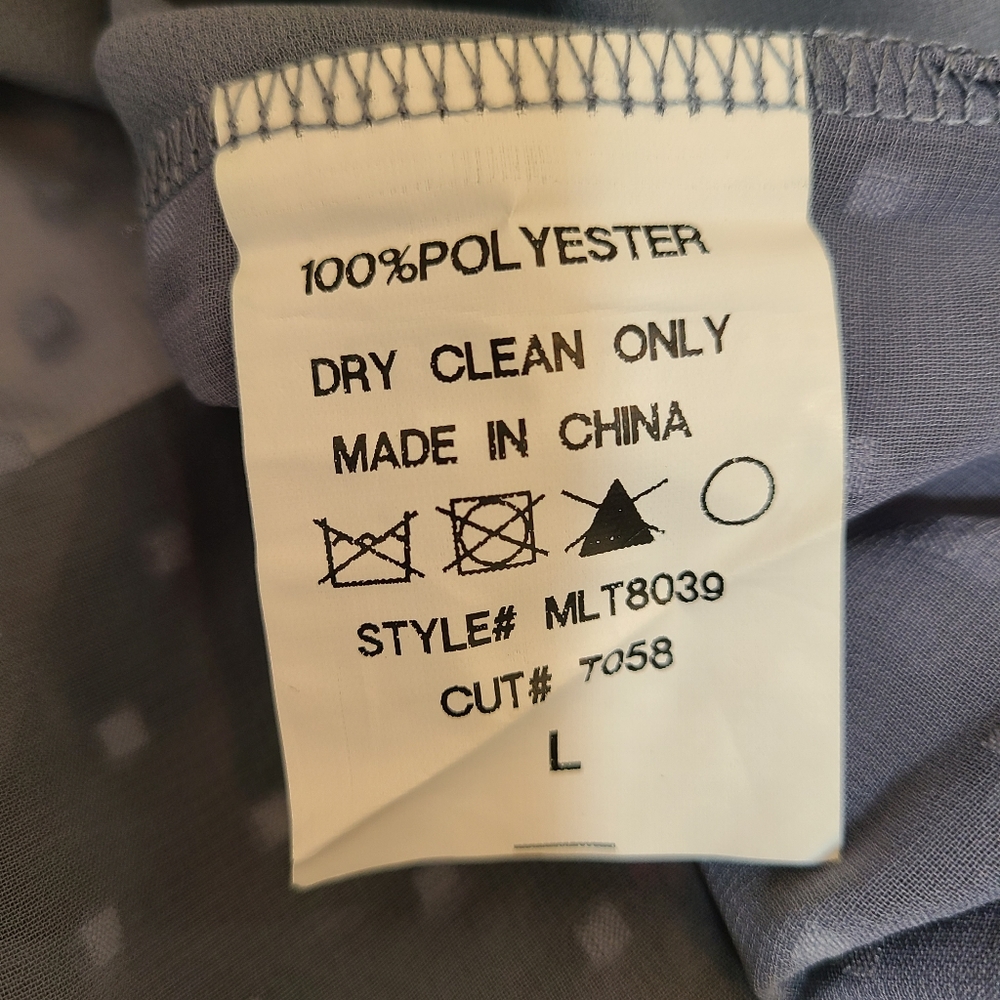NWT LA Miel blue off the shoulder swiss dot blouse - Picture 10 of 12
